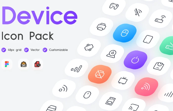 Free Device Line Icon Pack  - Free Figma Template