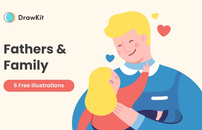 Free Fathers and family illustrations - Drawkit  - Free Figma Template