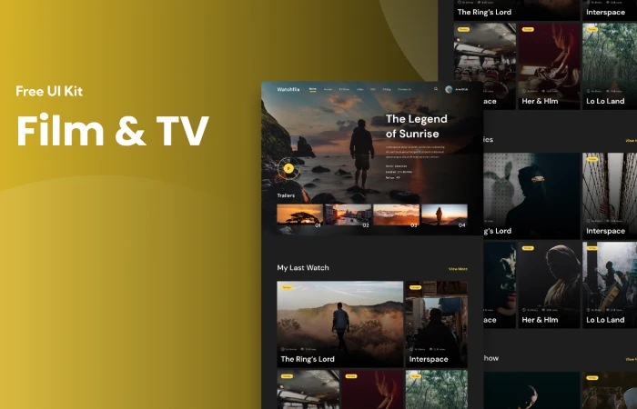 FREE Film & TV Streaming Landing Page  - Free Figma Template