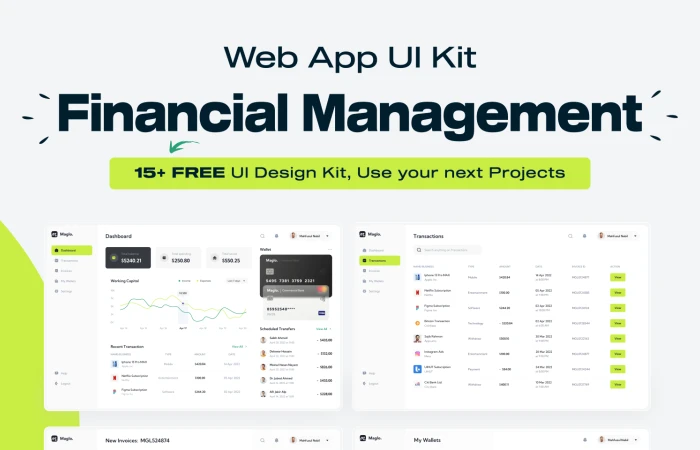 Free Financial Management Web UI Kit  - Free Figma Template