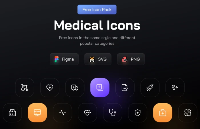 Free Medical Icons Pack  - Free Figma Template