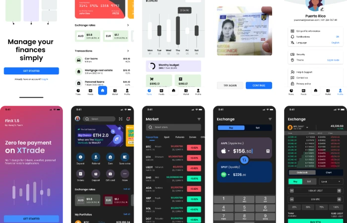 Free Mobile Banking, Crypto and Stock.. IU Kits - FinX (Community) (Copy)  - Free Figma Template