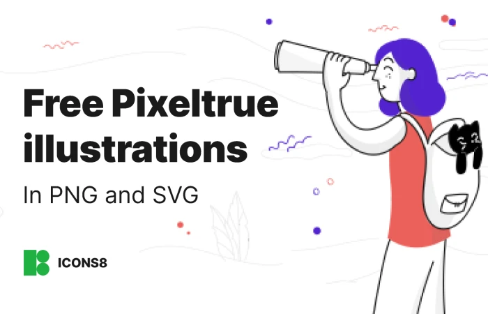 Free Pixeltrue illustrations in PNG and SVG  - Free Figma Template