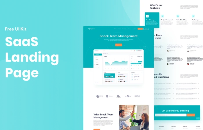 FREE SaaS Team Management Landing Page  - Free Figma Template