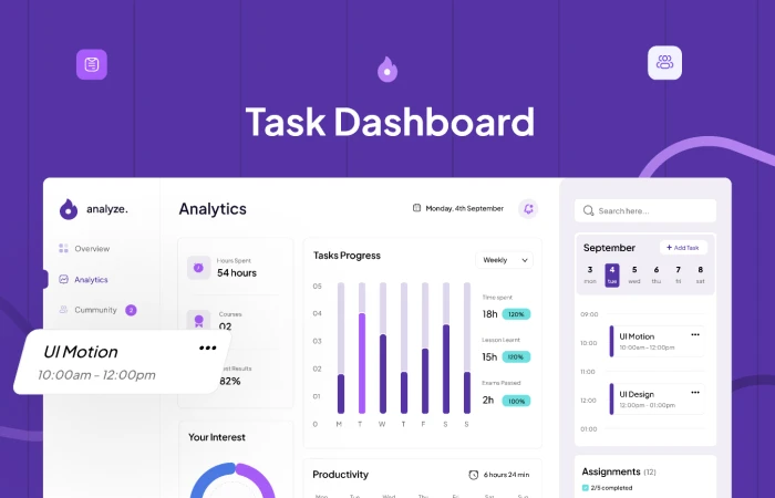 Free Task Management Dashboard  - Free Figma Template