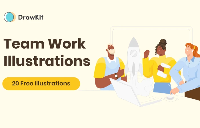 Free Team Work Illustrations - DrawKit  - Free Figma Template