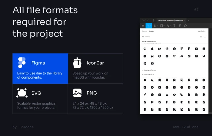 Free Universal 1200+ Icon Set v2.2 (Solid + Line Style)  - Free Figma Template