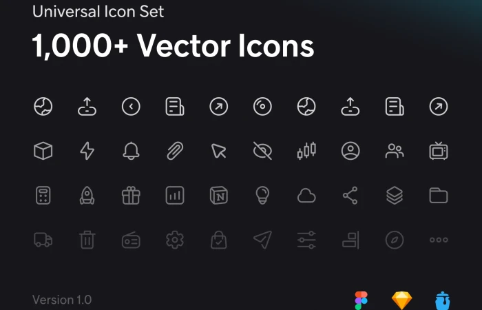 Free - Universal Icon Set  V1.1 (Community)  - Free Figma Template