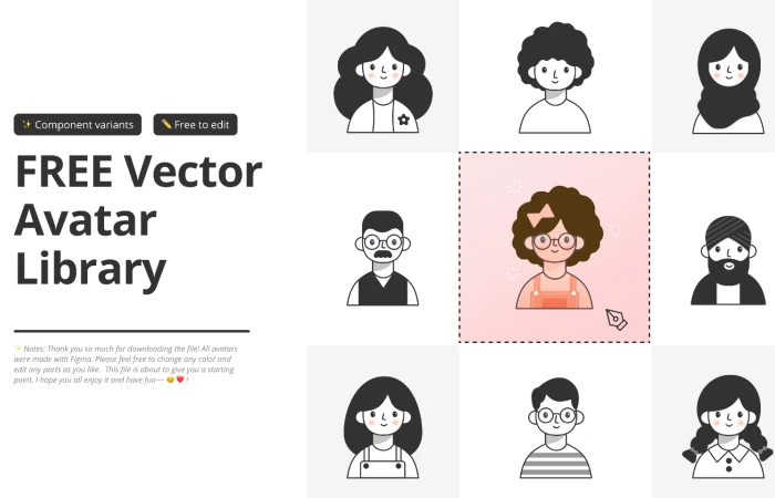 Free vector avatars library  - Free Figma Template