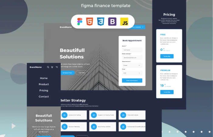 Freshfinance - Dark figma finance template  - Free Figma Template