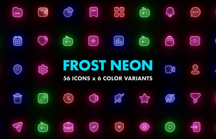 FrostNeon Icons  - Free Figma Template