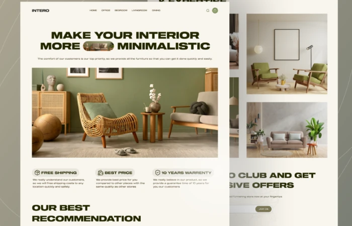 Furniture E-commerce Website Landing Page  - Free Figma Template