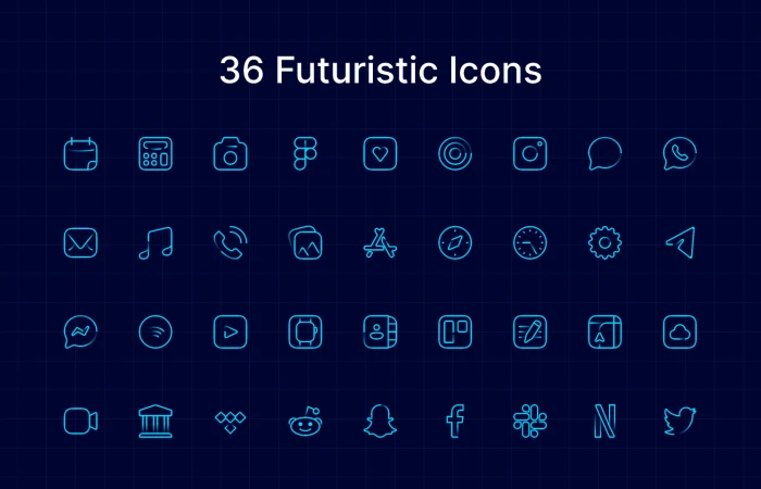 Futuristic icon set  - Free Figma Template