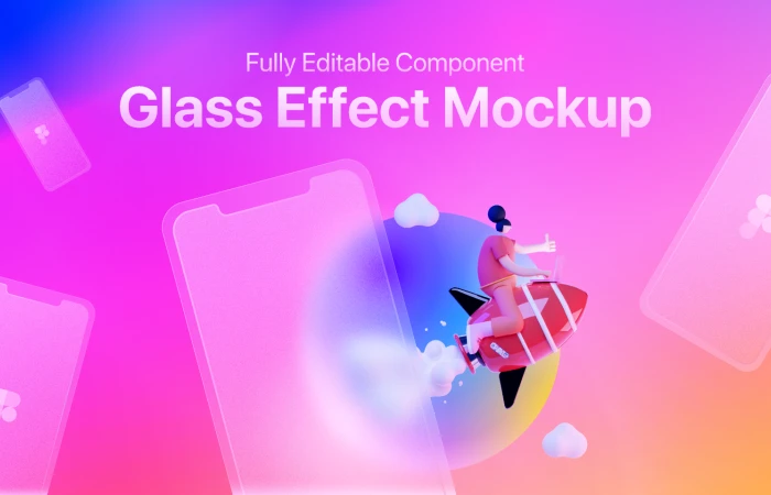 Glass Effect Mockup  - Free Figma Template