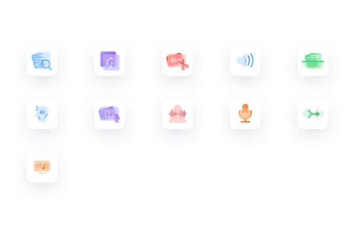 Glassmorphism Style audio icons  - Free Figma Template