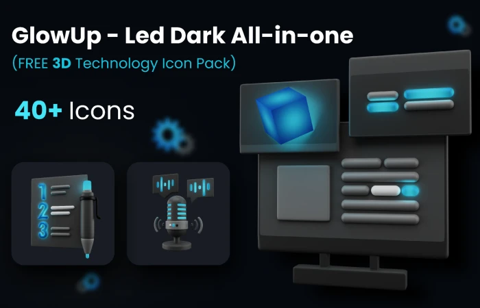 GlowUp - Led Dark All-in-one  - Free Figma Template