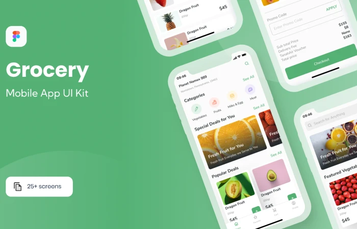 Grocery E-commerce UI Kit  - Free Figma Template