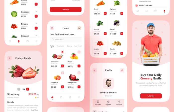 Grocery Shop App-IOS UI kits  - Free Figma Template
