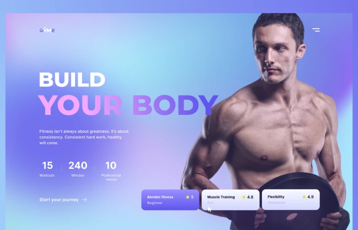 GYME - Workout Services Landing Page  - Free Figma Template