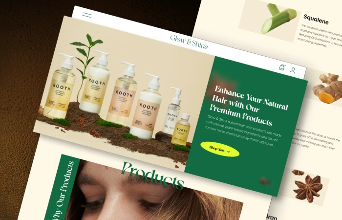 Hair Care Product - Landing Page  - Free Figma Template