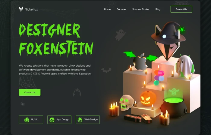 Halloween Web Page Concept | Hero Section Design Agency  - Free Figma Template
