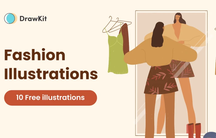 Hand-drawn Fashion Illustrations - DrawKit  - Free Figma Template