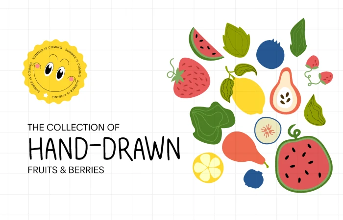 Hand-drawn Fruits & Berries Patterns  - Free Figma Template