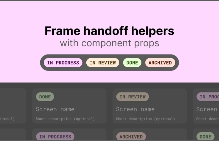 Handoff helpers for user flows and screens  - Free Figma Template