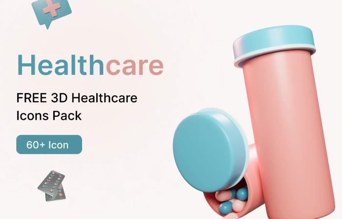 Healthcare  Best Free 3D Healthcare Icon Pack  - Free Figma Template