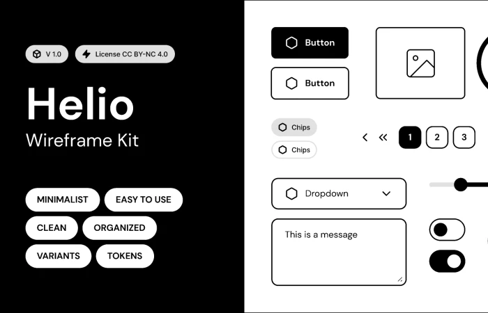 Helio - Wireframe Kit  - Free Figma Template