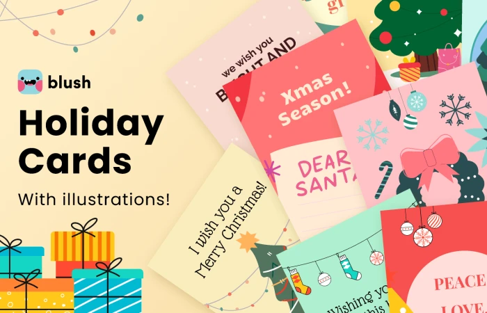 Holiday Cards with Illustrations  - Free Figma Template