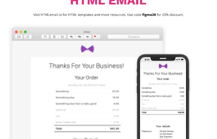 HTML Email Template Design System  - Free Figma Template