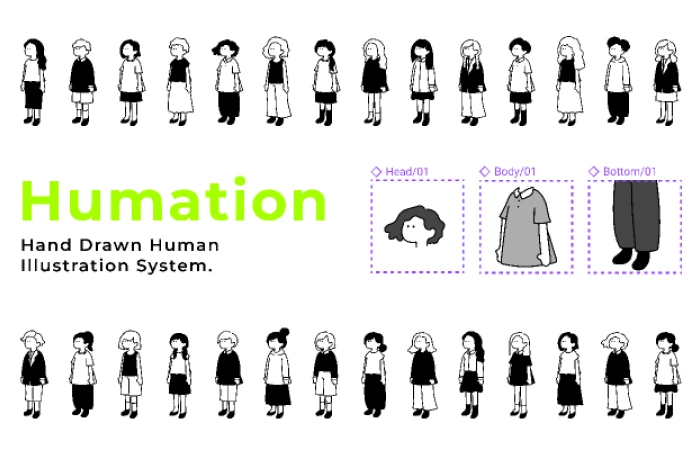Humation / Human Illustration System  - Free Figma Template