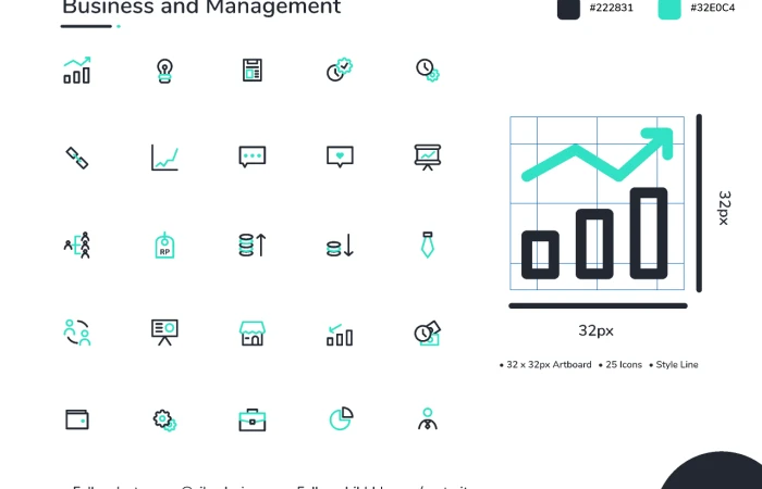 Icon Business and Management  - Free Figma Template