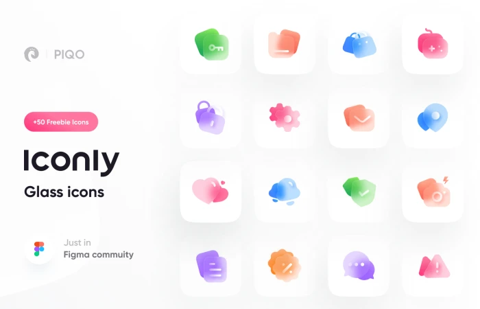 Iconly 2 - Glass Icons  - Free Figma Template