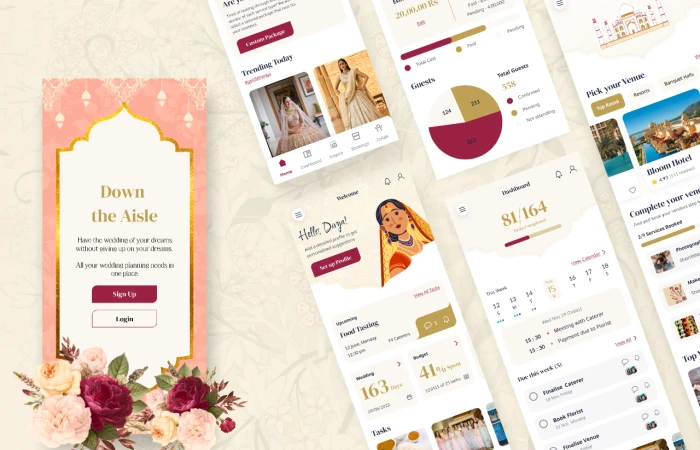 Indian Wedding Planning App  - Free Figma Template