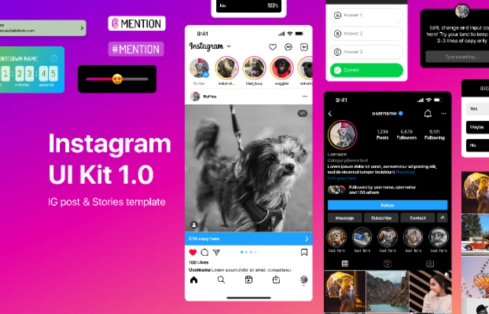 Instagram UI Kit 1.0  - Free Figma Template