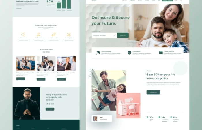 Insurance Agency Landing Page Template  - Free Figma Template