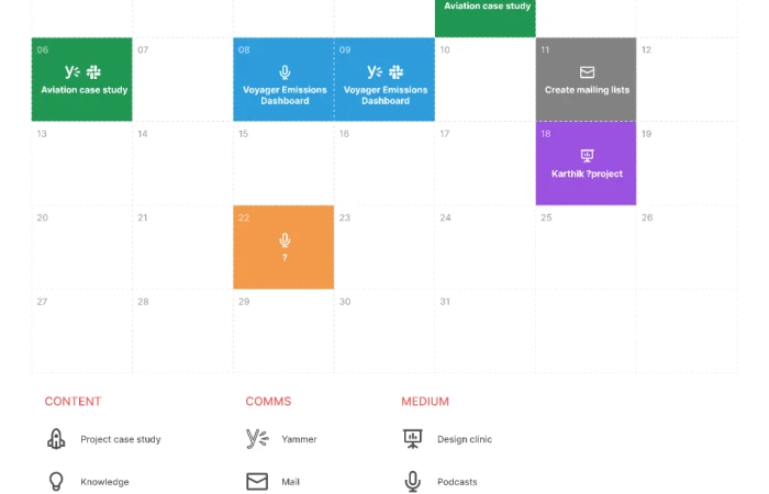 Interactive calendar schedule template  - Free Figma Template