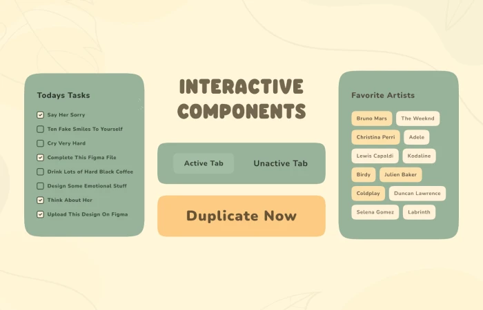 Interactive Components  - Free Figma Template