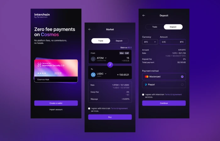 Interchain - Crypto Payment App  - Free Figma Template