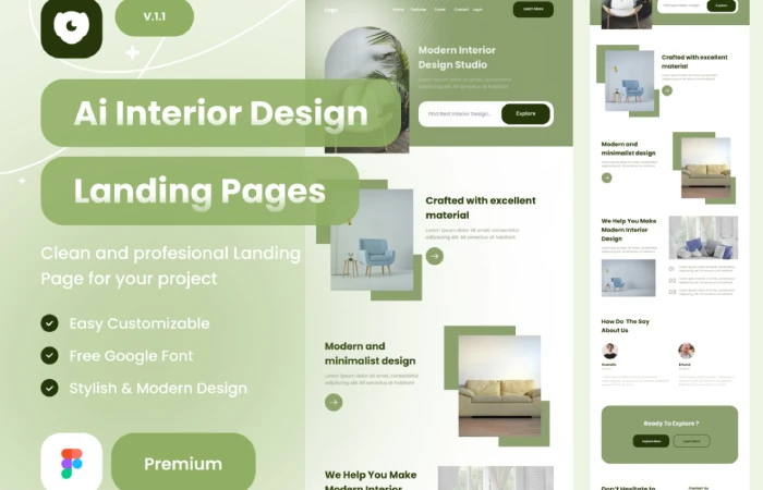 Interior Landing Pages  - Free Figma Template