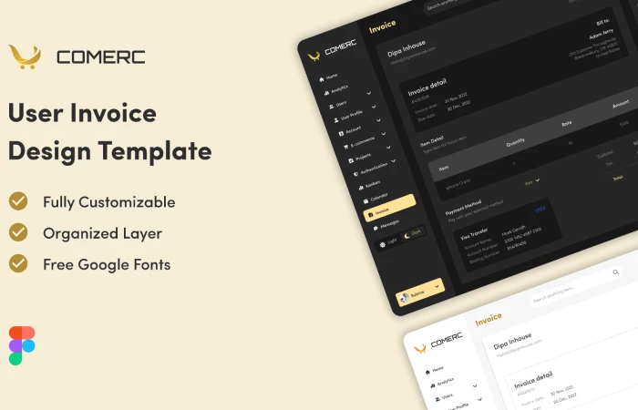 Invoice Design Template  - Free Figma Template