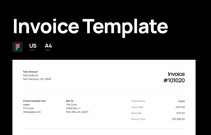 Invoice Template  - Free Figma Template