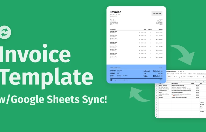 Invoice Template (+Google Sheets Sync)  - Free Figma Template