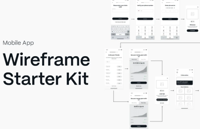IOS Mobile App ~ Wireframe Starter Kit  - Free Figma Template