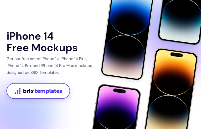 iPhone 14 Free Mockups | BRIX Templates  - Free Figma Template