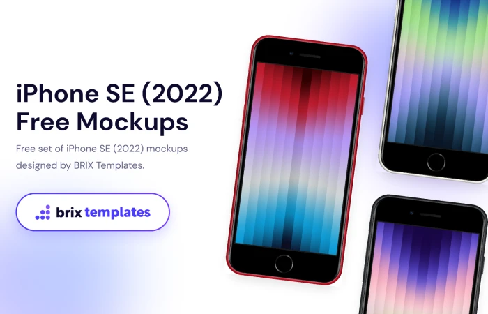 iPhone SE (2022) Free Mockups | BRIX Templates  - Free Figma Template