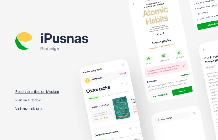 iPusnas UI Redesign  - Free Figma Template
