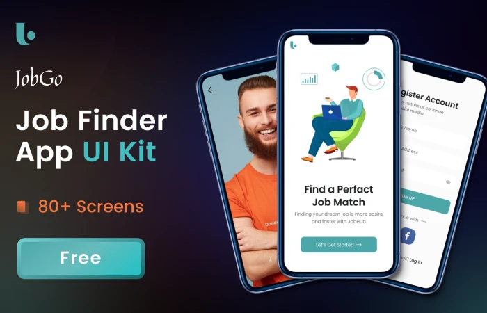 JobGo Job Finder App UI Kit  - Free Figma Template
